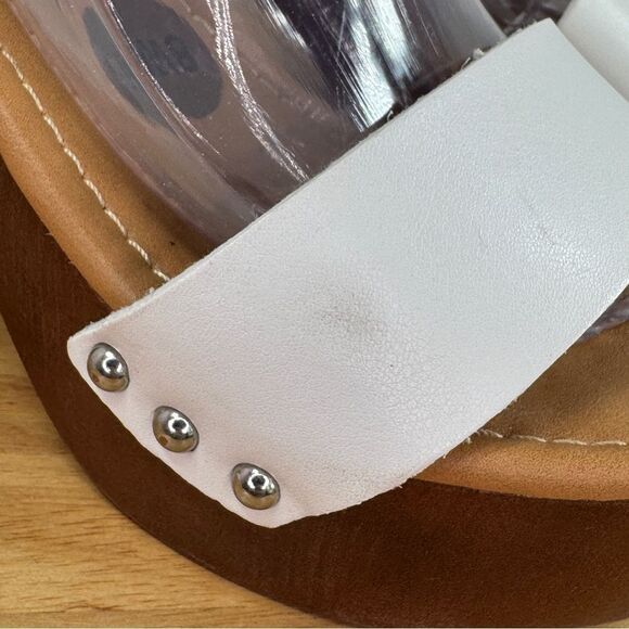 Madden Girl Lifft Chunky Platform Faux Leather Block Heel Sandals White 8 - Picture 7 of 12